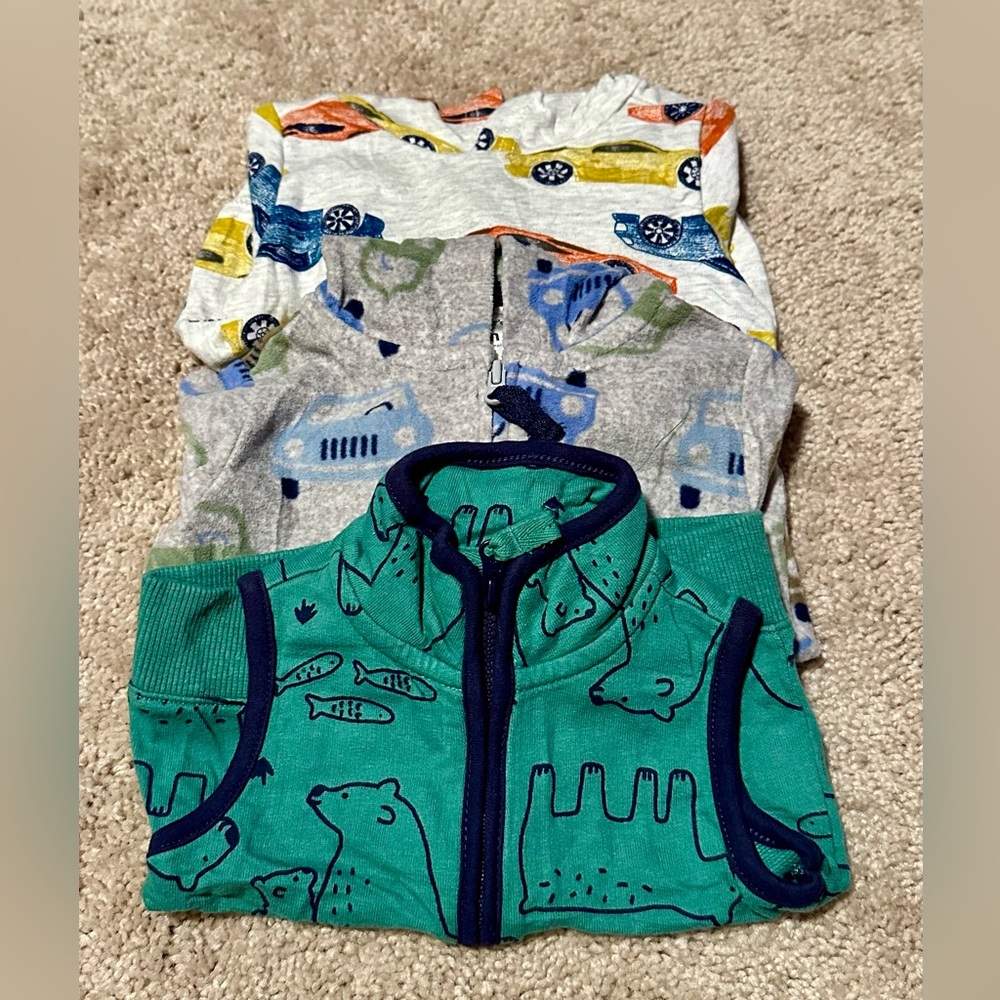 Set of (3) 3 month boys winter bundle. 2 jackets and 1 vest